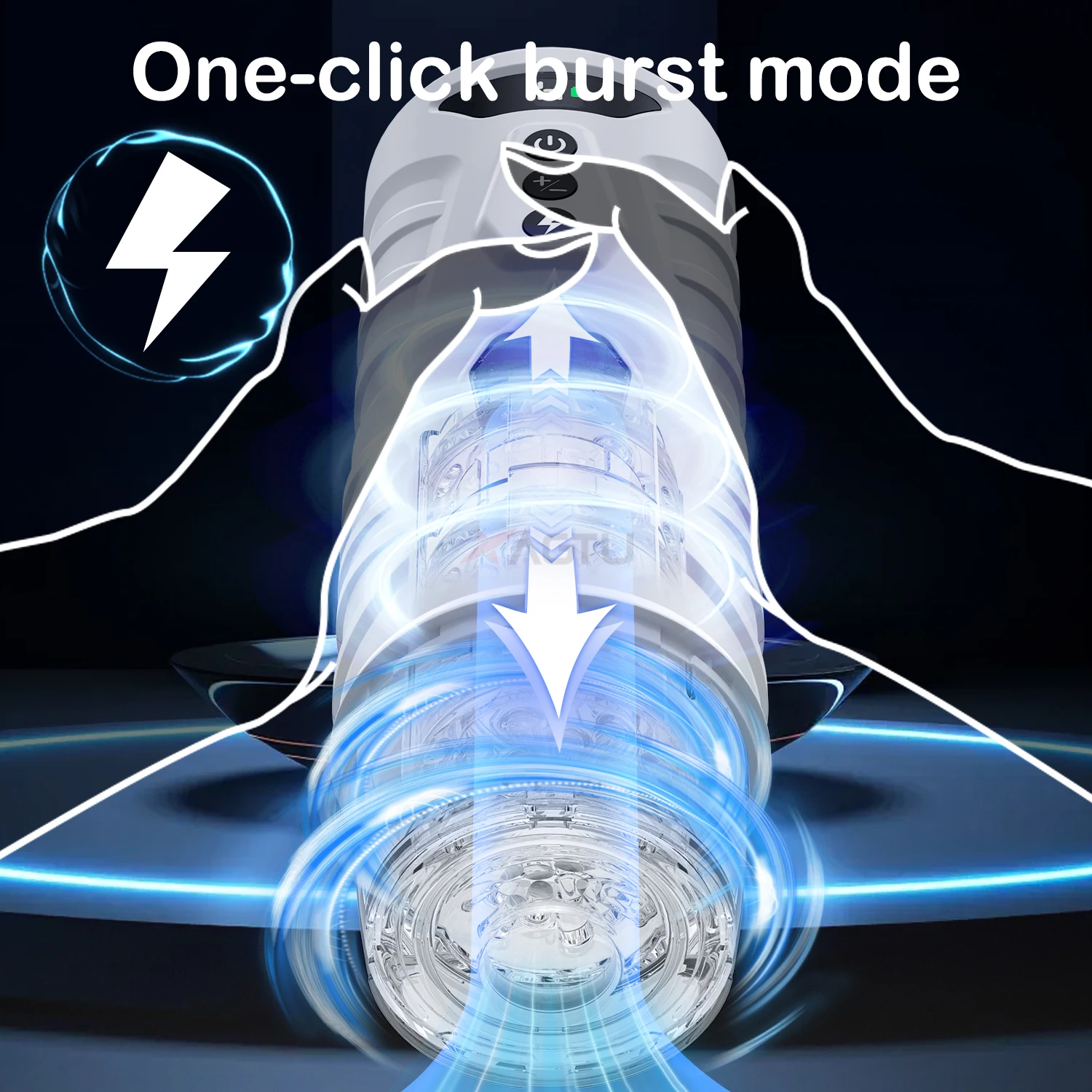 Автоматический мужской телескопический вращающийся мастурбатор вагина
