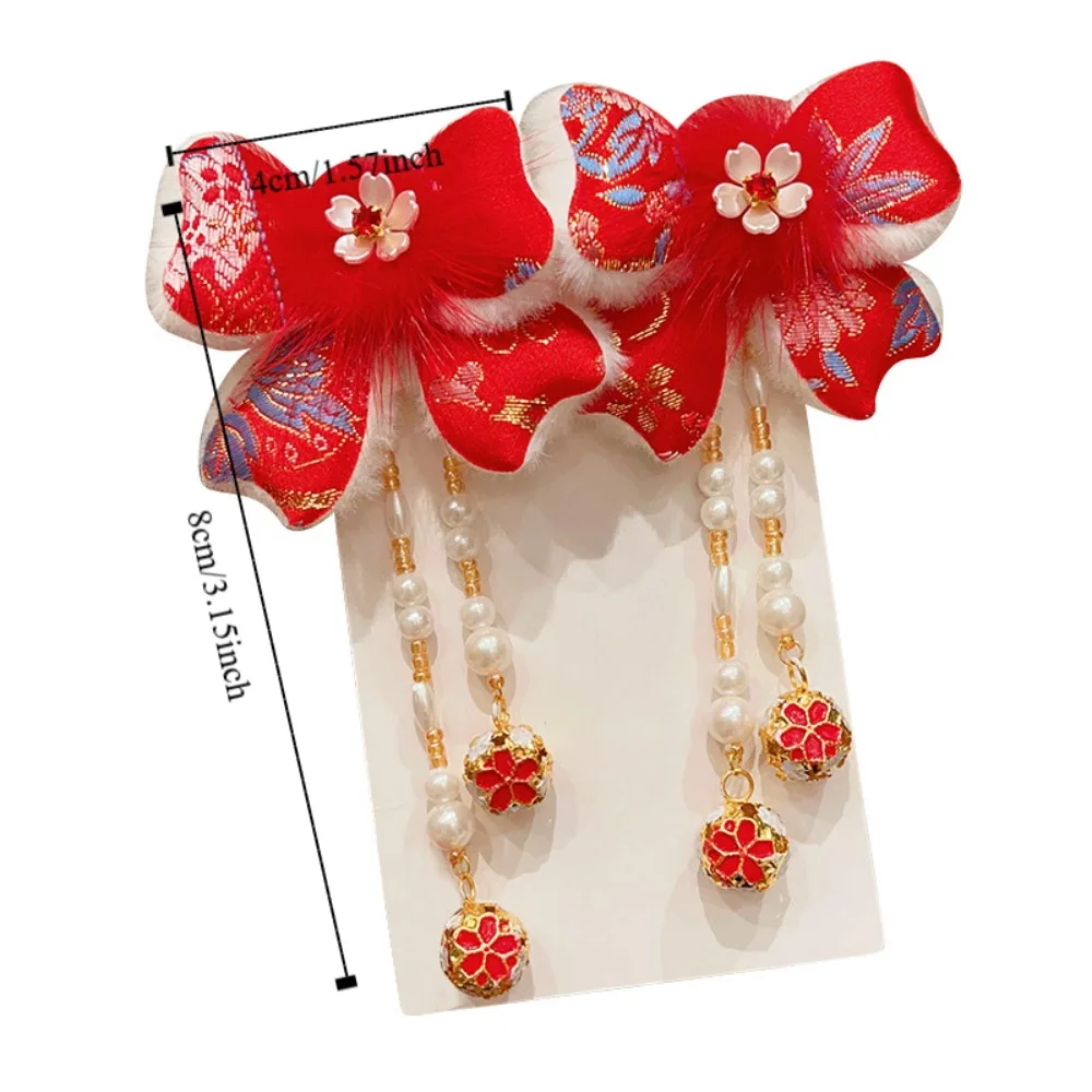 Головной убор Hanfu детская новогодняя заколка для волос костюм Тан милые красные