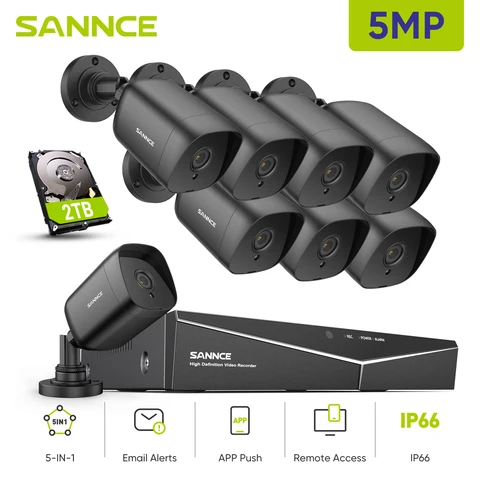 Камера видеонаблюдения SANNCE, 5 Мп, 8 каналов, H.264 +