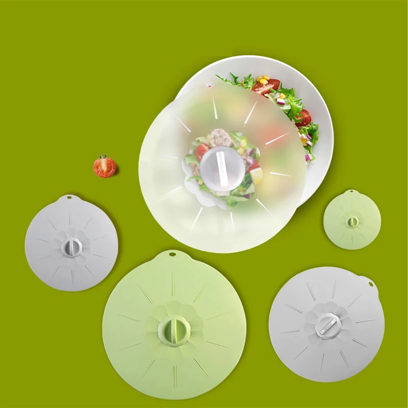 

1pcs Silicone Food Microwave Bowl Cover Multifunction Fresh Keeping Cooking Pot Pan Lid Reusable Kitchen Gadgets