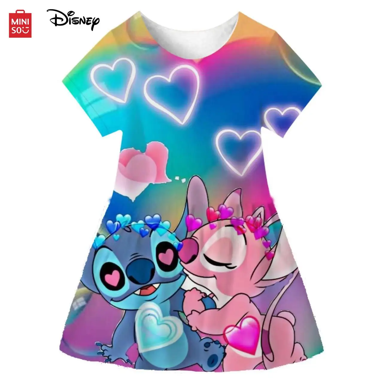 Приключения Диснея Стич наряд для девочек летнее платье Vaiana модная одежда