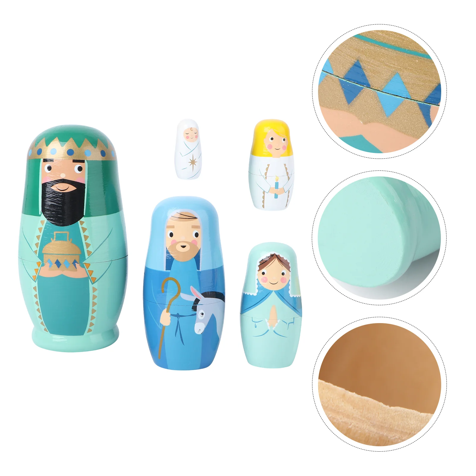 

Russian Matryoshka Nesting Wooden Stacking Toy Nested Kids Christmas Set Toys Gift Babushka Wood Handmade Birthday Animal Family