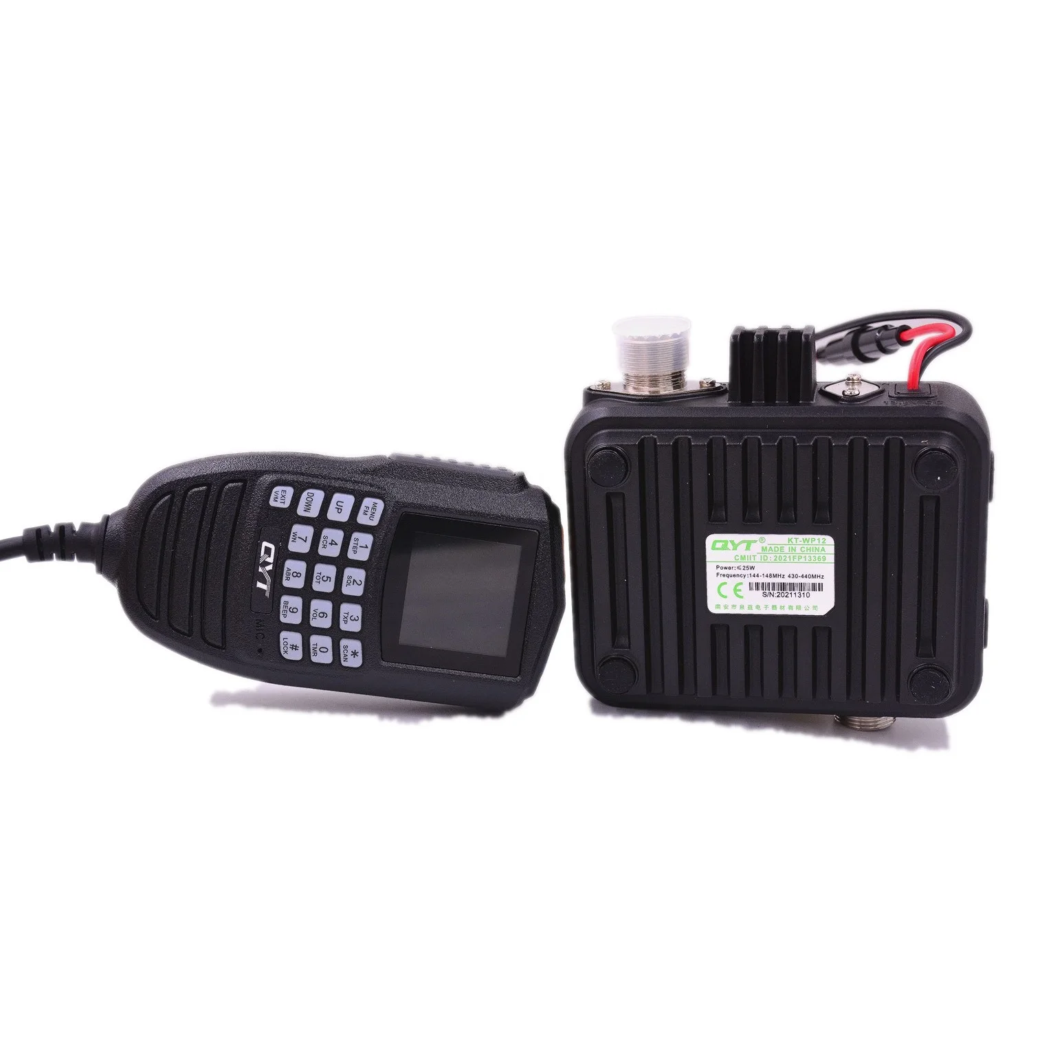 QYT WP12 Mini Mobile Radio 200 Channels VHF UHF Car Transceiver Multifunction LCD Screen PTT Keyboard Microphone FM Intercom