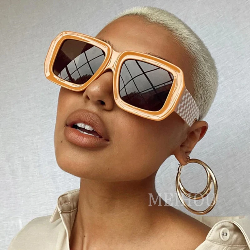 

Солнцезащитные очки большого размера UV400 женские, дизайнерские Роскошные модные брендовые винтажные, с защитой от ультрафиолета, модные ун...
