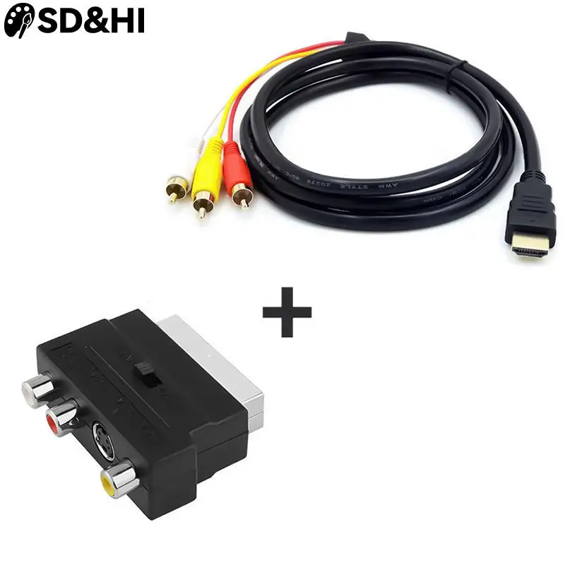 

Переходник для видео и аудио Hdmi-совместимый к 3Rca кабелю адаптера Scart 1,5 м Hdmi-совместимый кабель «S-Video To 3 Rca Av» аудио кабель