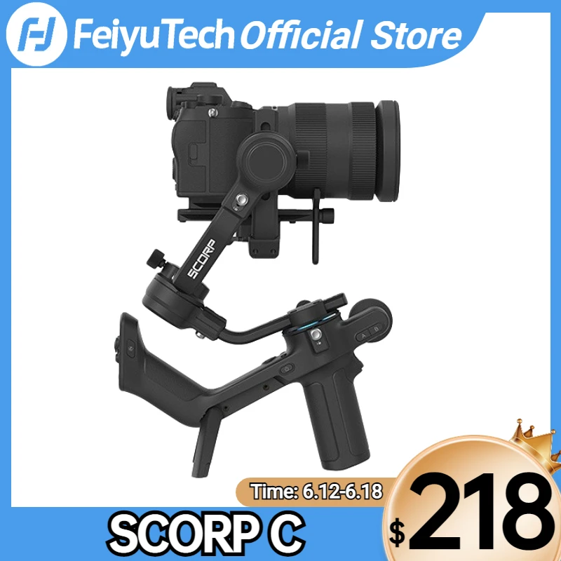 FeiyuTech Official Feiyu SCORP Series SCORP-C Handheld Gimbal 3-Axis Stabilizer Handle Grip for DSLR Camera Sony/Canon