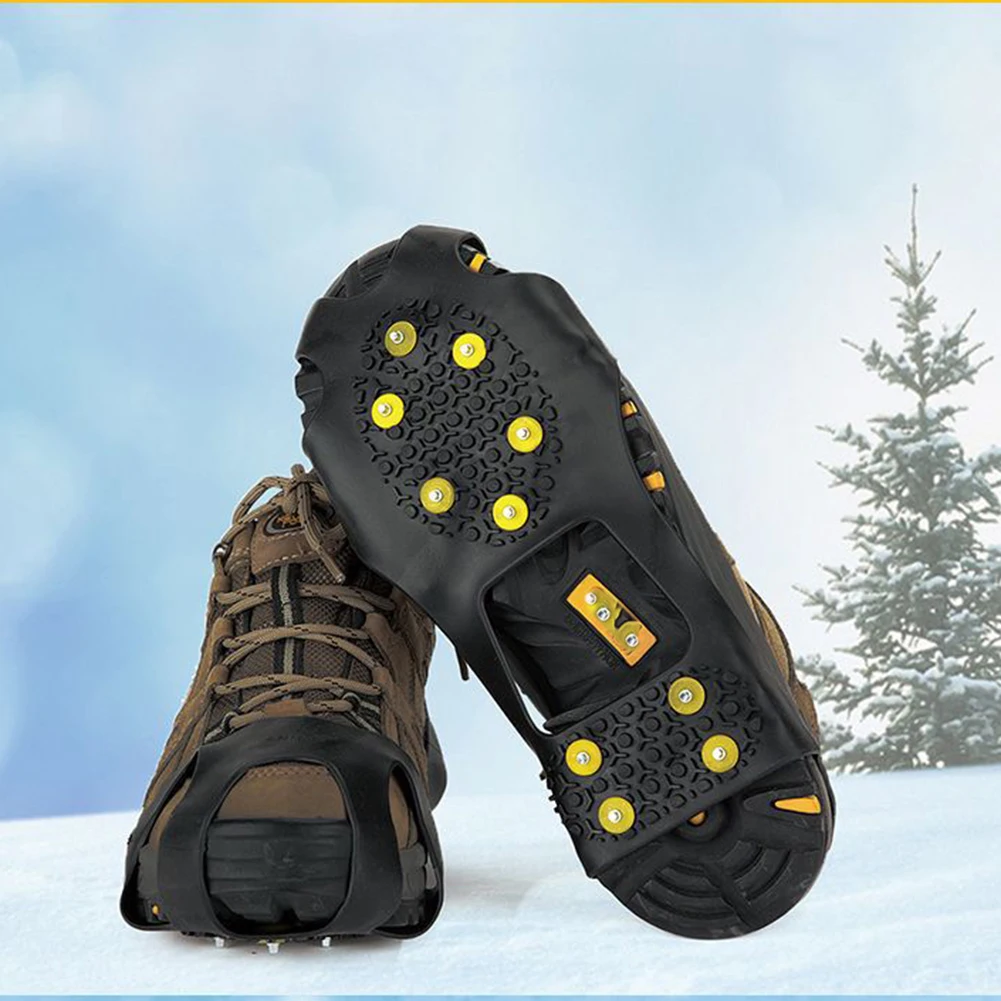 

2pcs 10 Teeth Ice Gripper Claws Winter Anti-Skid Shoes Spike Grips Cleats Crampons Covers for Outdoor Climbing Hiking