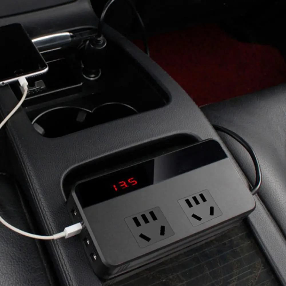 

Автомобильный преобразователь напряжения 200 Вт прикуриватель зарядное устройство для автомобиля USB 12 В постоянного тока на 220 В/110 В перемен...