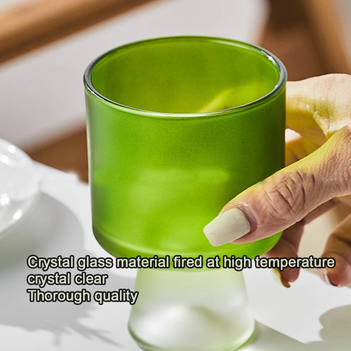 (Логотип может быть выгравирован) Хрустальный бокал 220 мл зеленый матовый для