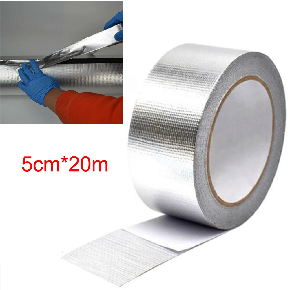 

1 Roll Bandage Exhaust Pipe Heat Insulation Tape Wrap Manifold Downpipe High Temperature Bandage Universal Silver Tape 2000x5cm