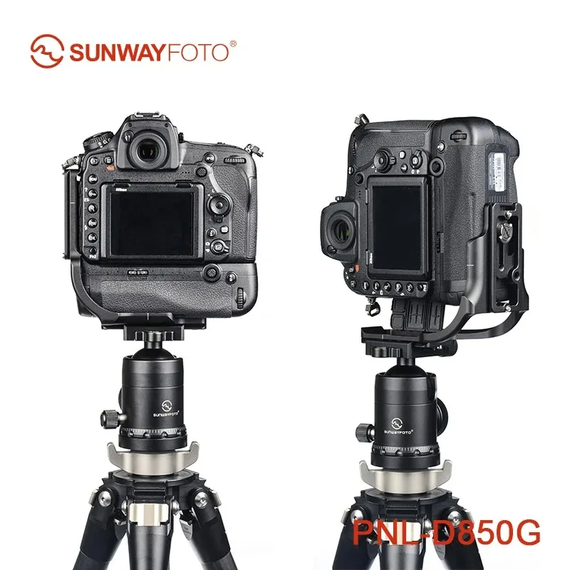 Кронштейн L-образной формы SUNWAYFOTO с батарейным блоком и быстросъемной алюминиевой пластиной для штативной головки, специально для Nikon D850 (art.: 3920d94992b6d) - 3920d94992b6d