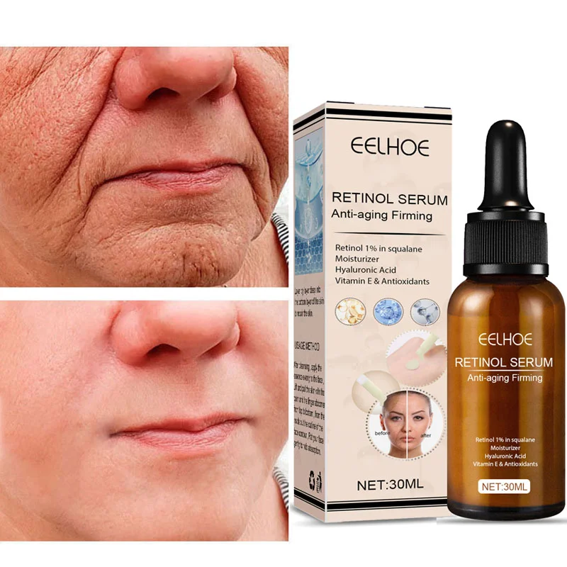 

Retinol Removal Wrinkle Serum Anti Aging Firm Lift Fade Fine Lines Moisturizing Face Essence Brighten Repair Skin Care Cosmetic