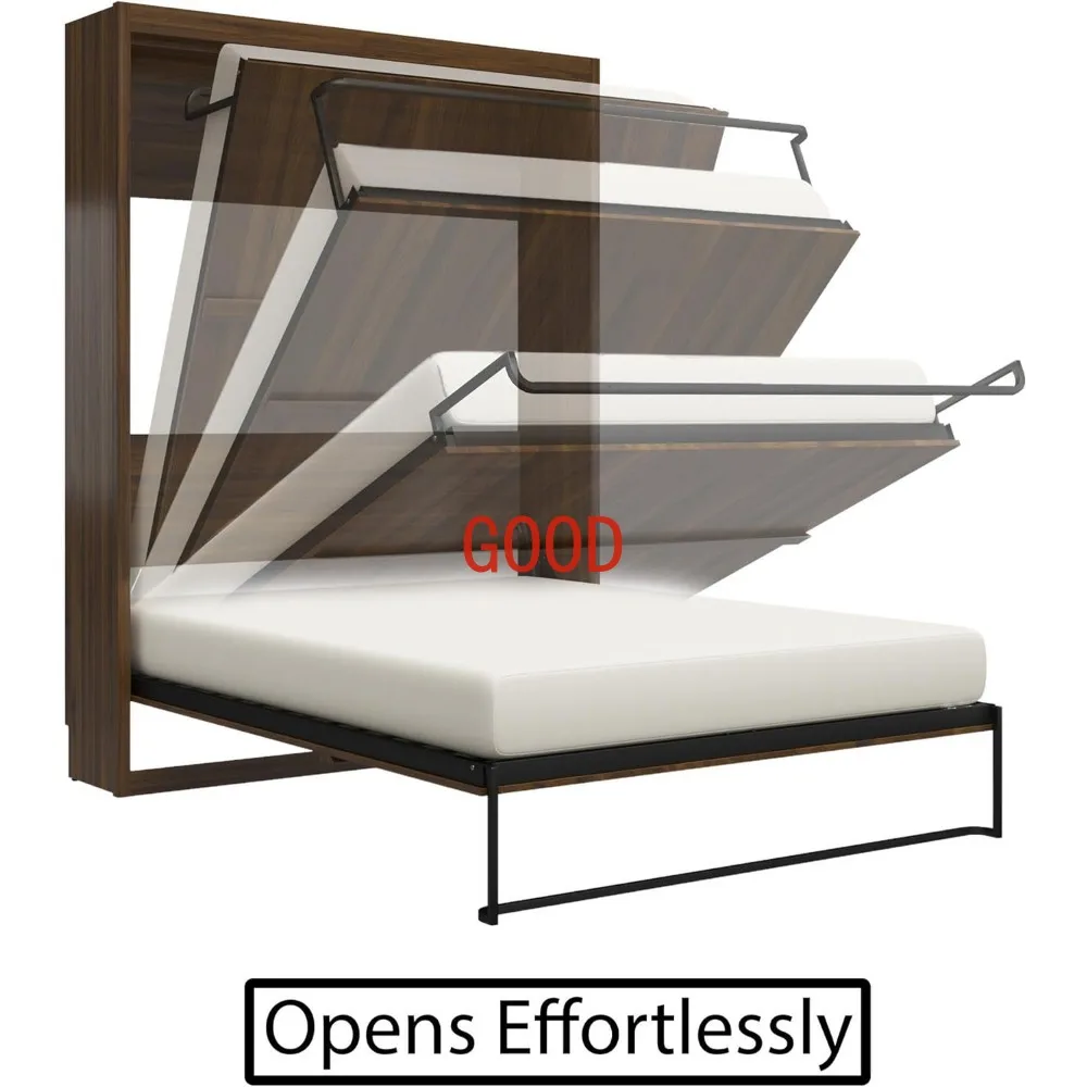 Полуместо Queen Size Деревянная кровать Murphy Складная многофункциональная настенная