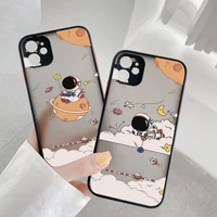 cartoon astronaut phone cases for iphone 11 12 13 pro max mini 7 8 plus se 2020 x xr xs max cute shockproof back cover fundas