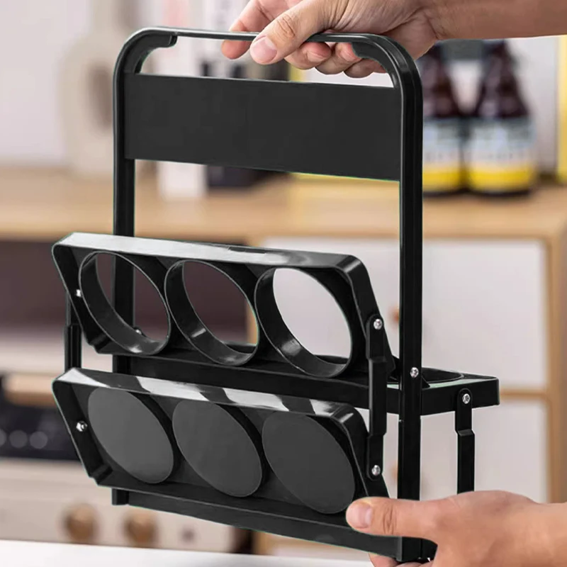 Пластиковая Складная подставка для пивных бутылок с ручкой новинка 2024