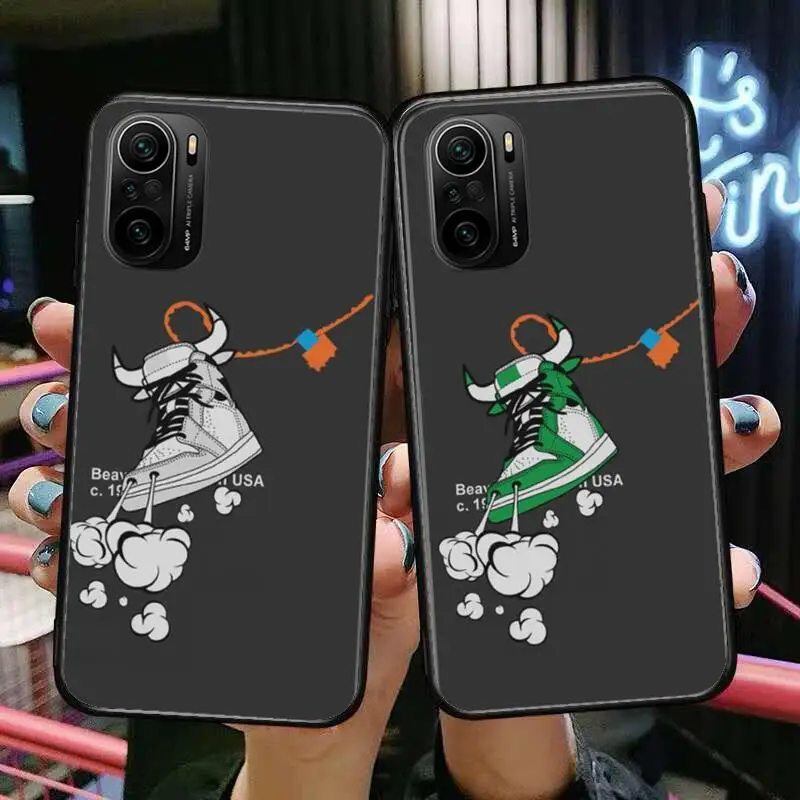 

INS Hot Off Sports shoes brand Phone Case For xiaomi redmi POCO F1 F2 F3 X3 Pro M3 9C 10T Lite NFC Black Cover Silicone Back Pre