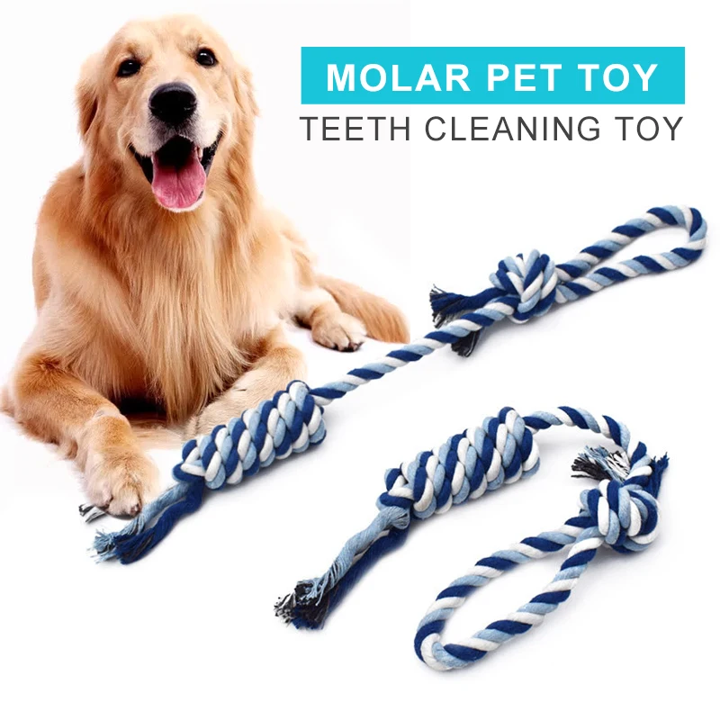 

Teeth Cleaning Dog Toy For Large Dogs Durable Non-toxic Interactive Chew Cotton Rope Pet Toys Training Molar Dogs Cat Gift