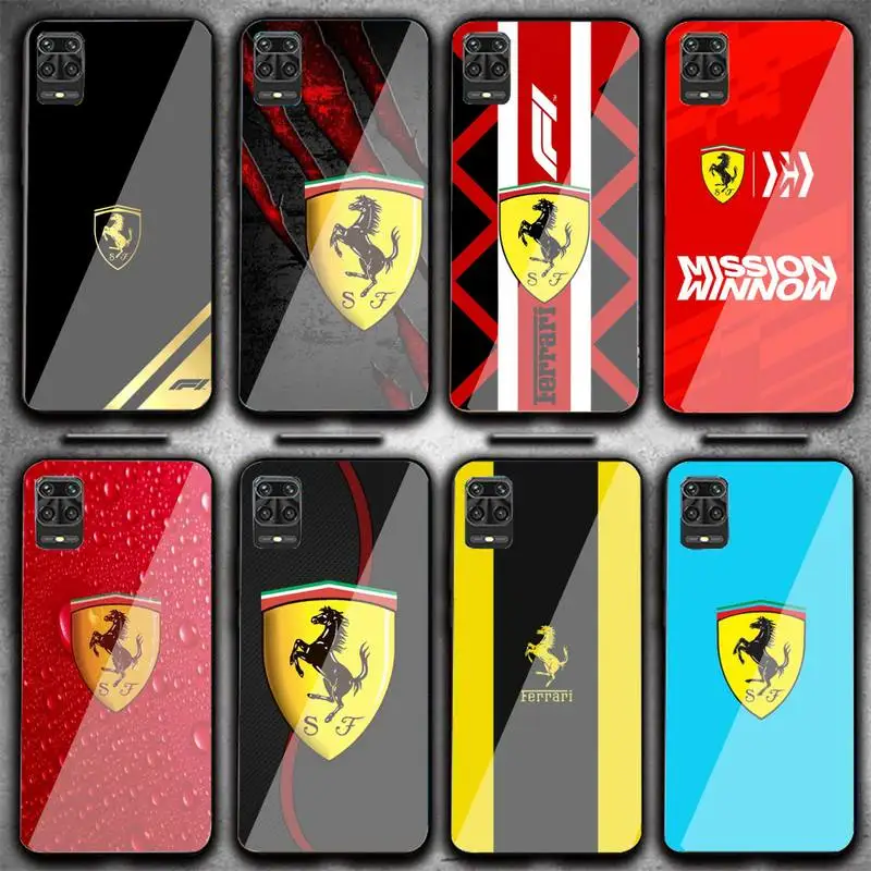 

Luxury Sports Car Ferrari Phone Case Phone Case For Xiaomi6 8SE X2S NOTE3 Redmi4 5 6 Plus Note 4 5 6 7 Tempered Glass Shell