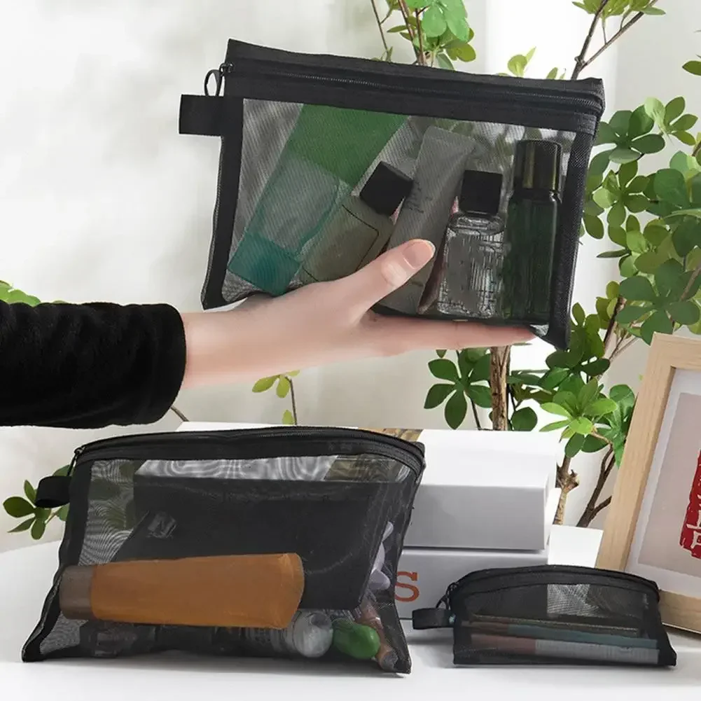 Прозрачная косметичка с большим отверстием портативная дорожная для наушников