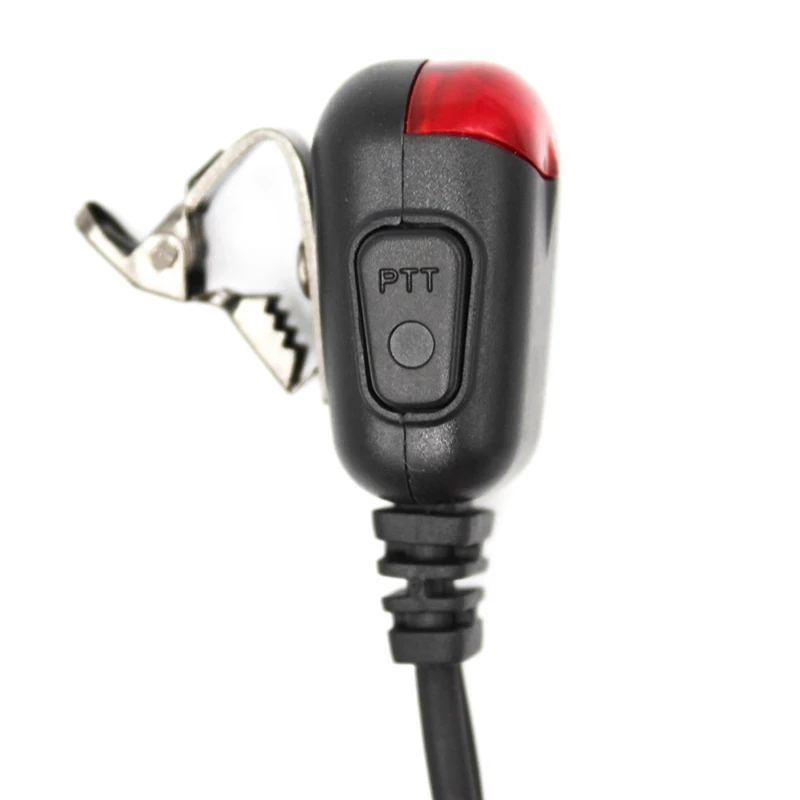 BF-888S UV-5R H-777G Walkie Talkie Earpiece 2 Pin Covert Two Way Radio Headset with PTT Red Mic Head for Baofeng Kenwood