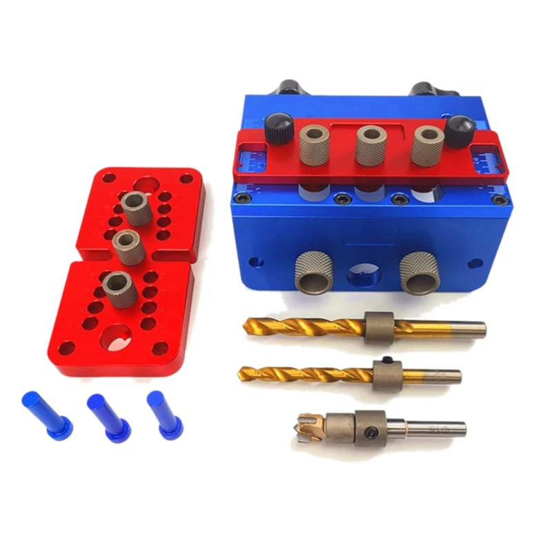 

HOT-3 In 1 Woodworking Puncher Locator High Precision Dowelling Jig With Metric Dowel Holes Woodworking Joinery