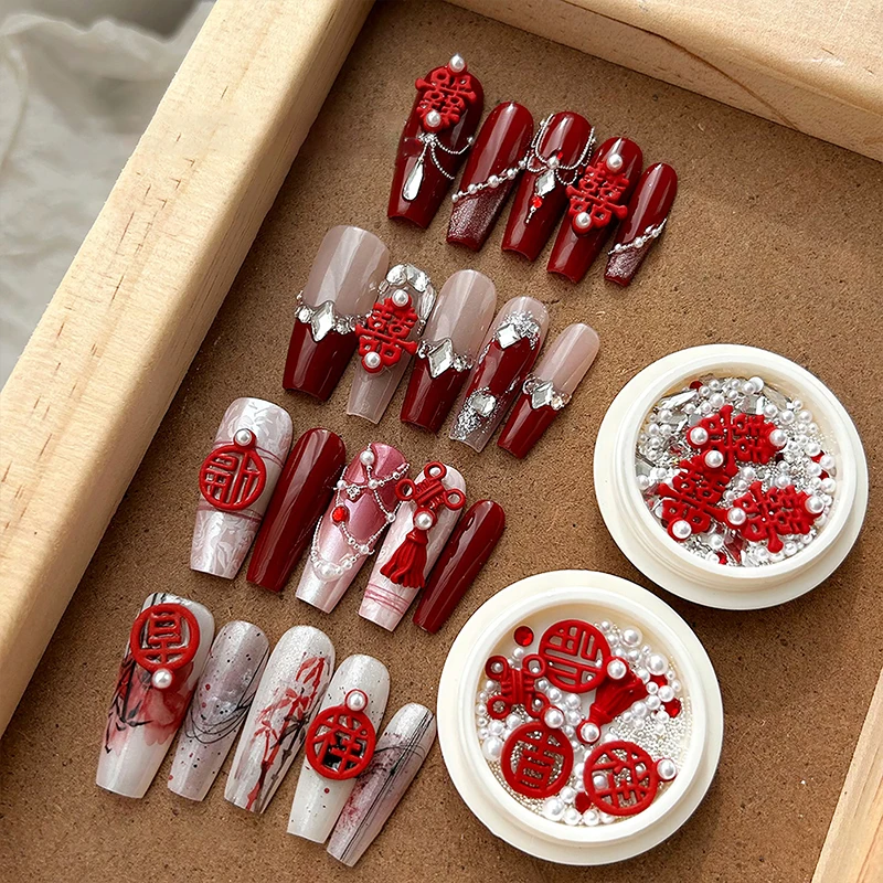 

Предметы для ношения в китайском стиле, свадебные ногти для невесты, новогодние приносящие удачу, сплав, украшения