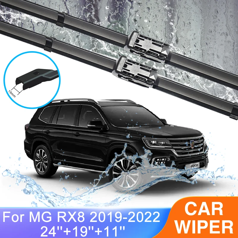 

For MG RX8 2019 2020 2021 2022 Front Rear Wiper Blades Window Rubber Strip Refill Brushes Back of Windshield Windscreen Cleaning