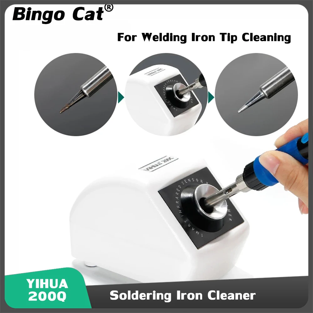 

Yihua 200Q Electric Infrared Induction Automatic Soldering Iron Soldering Iron Nozzel Cleaner For Welding Iron Tip Cleaning Tool