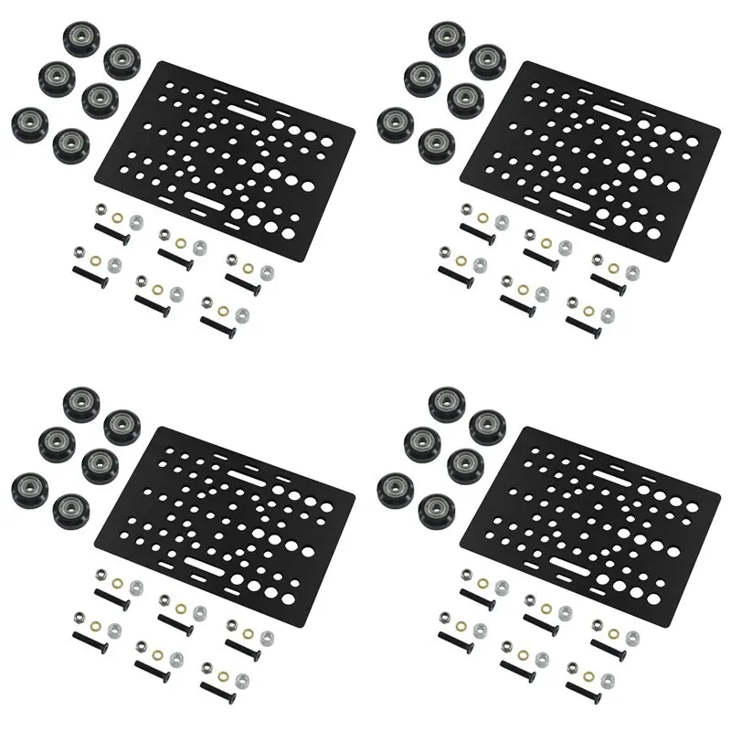 Фото Комплект платформы NDIN-4X V-Slot 20-80 мм с V-образными колесами из POM для профилей, детали для станков с ЧПУ, запчасти для 3D-принтеров №1