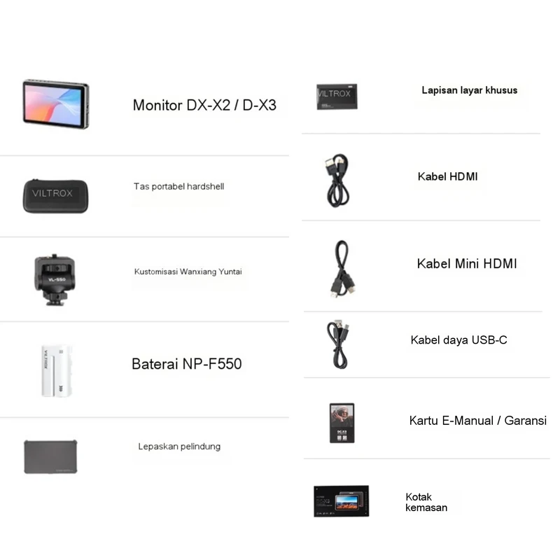 Портативный монитор Viltrox DC-X2/X3 6 дюймов SDI 4K HDMI с аккумулятором NP550