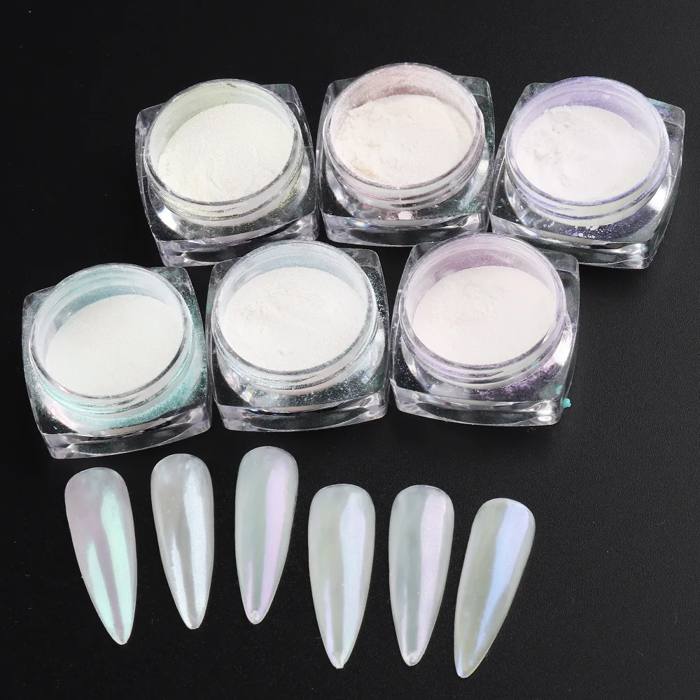 

Pearl Nail Powder Shimmer Rubbing Dust Mother Of Pearl Nail Art Aurora Pigment Chrome Glitter Paillette For Manicure Tools