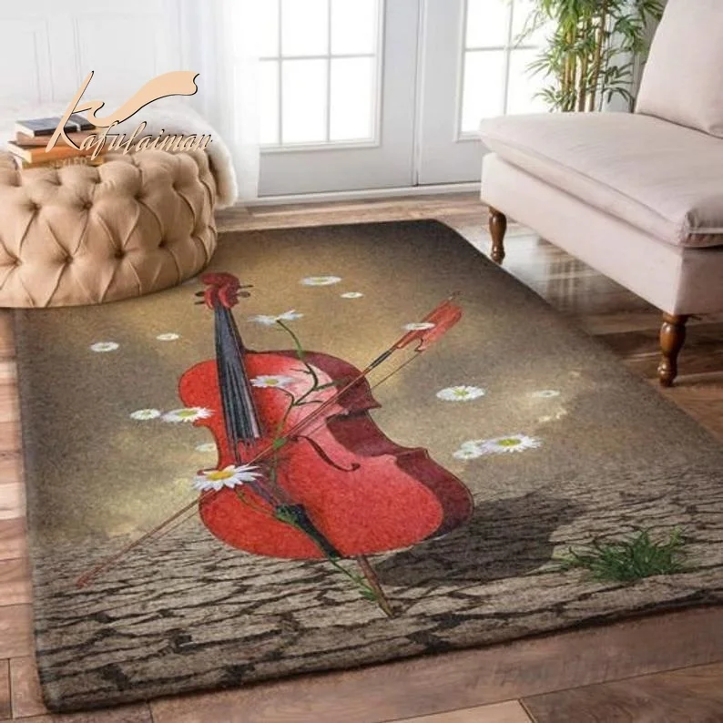 

VIOLIN Area Rug Decorative Floor Rug Carpet Gift Retro Rug Home Decor for bed living room