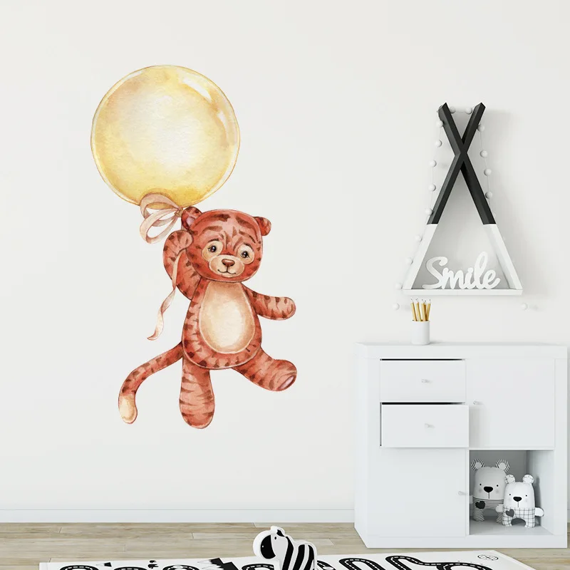 

DIY Cute Animal Vinyl Wall Stickers Tiger Balloon Boy Girl Kids Room Decor Mural Nursery Baby Bedroom Home Decoration Poster