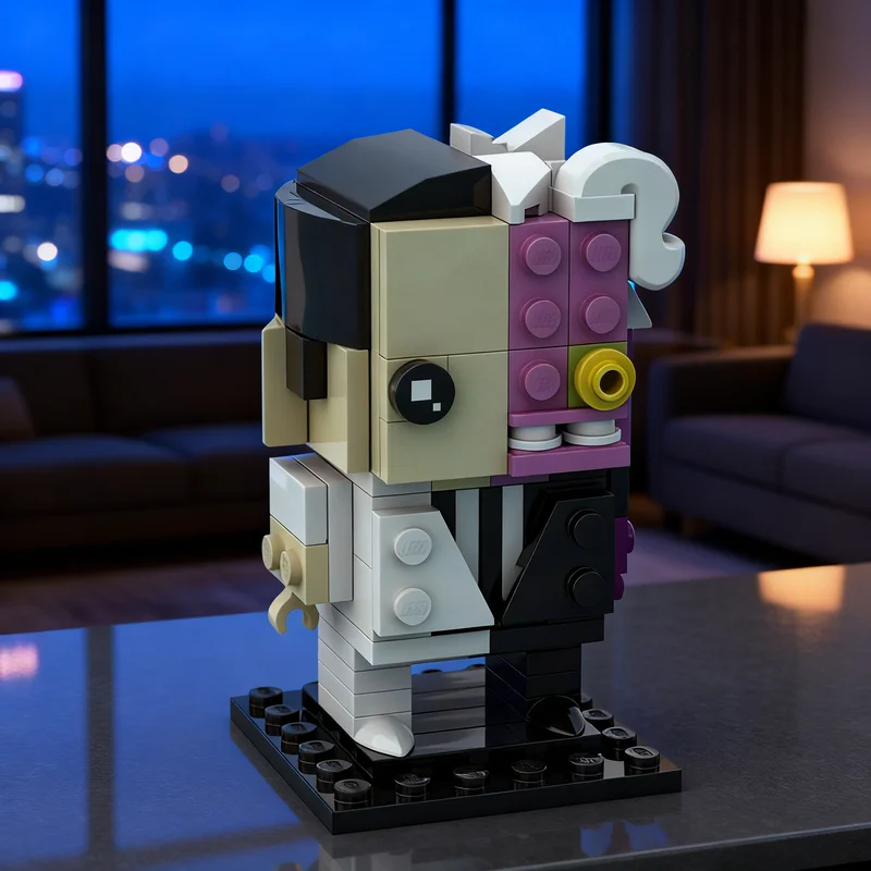 Фото Набор строительных блоков MOC Brickheadz «Два лица» (123 детали) – Конструктор, Рождественский подарок, Игрушка, Креативная идея для самостоятельной сборки, Детские игрушки, Архитектура №1