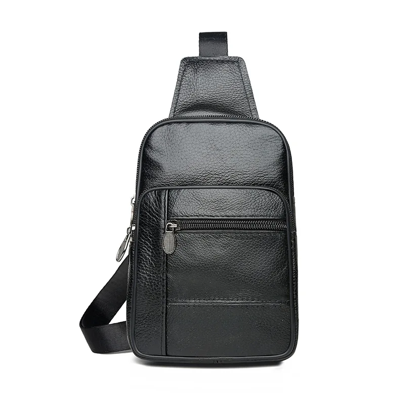New Men Leather Handbag Male Vintage Sling Single Chest Back Day Pack Travel Casual Cross Body Messenger Shoulder Bag Traveling