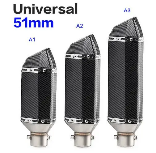 

Универсальный глушитель выхлопной трубы для мотоцикла, 51 мм, выхлопная труба для мотоцикла yamaha r15 tmax 500 FZ6 CB400 er6n cb650