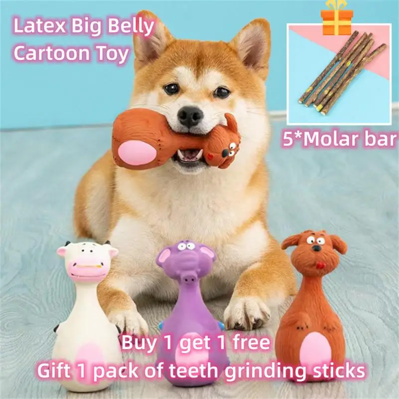 

Latex Dog Toys Sound Squeaky Elephant/Cow Animal Chew Pet Rubber Vocal Toys For Small Large Dogs Bite Resistant Interactive Toy