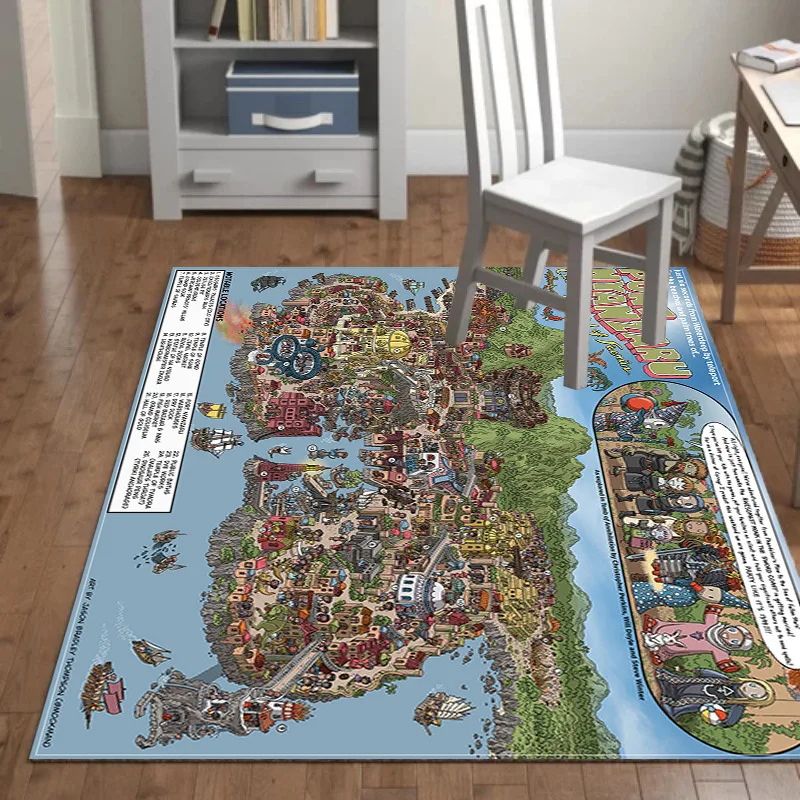 Современный винтажный Ковер Серии Map для гостиной напольный ковер детской