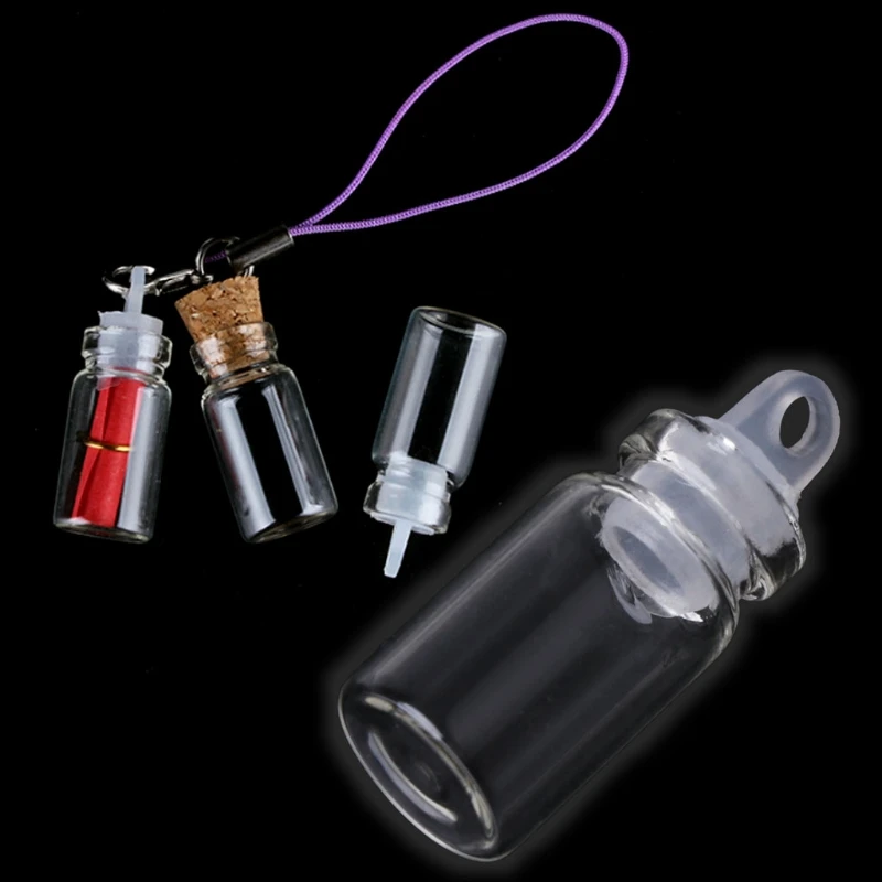 

10pcs 1ml Glass Bottles with Plastic Stopper Wish Bottle Wedding Jewelry Party