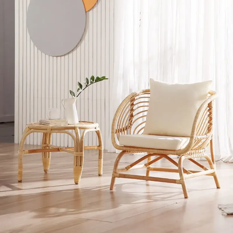 Плетеный диван из ротанга диван-кресло настоящего простой стул журнальный