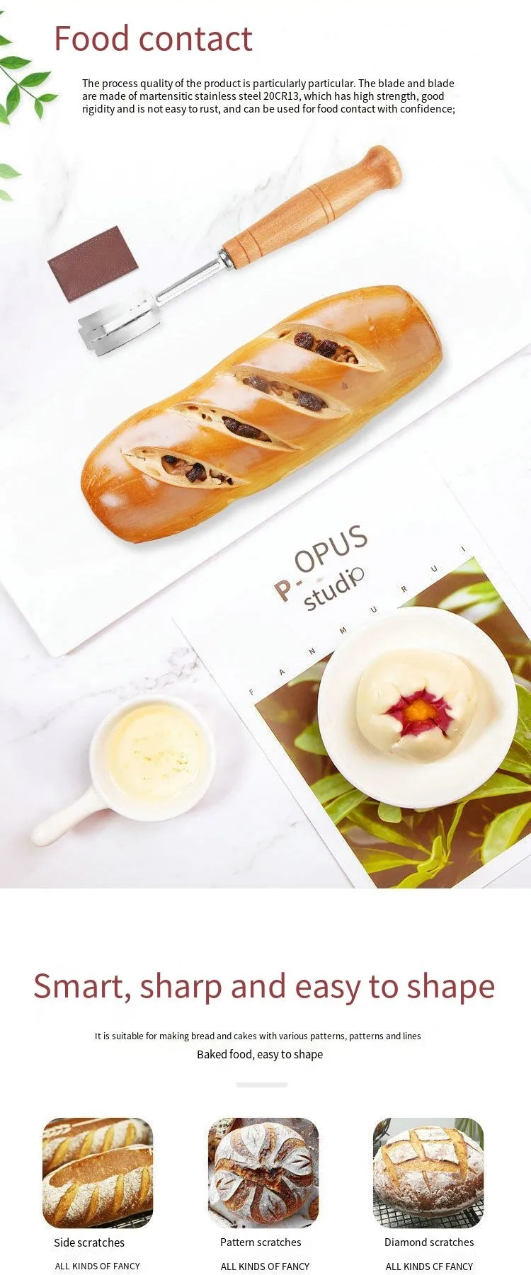 Резак для хлеба инструмент резки лезвие нарезки теста бритвы изогнутый нож с
