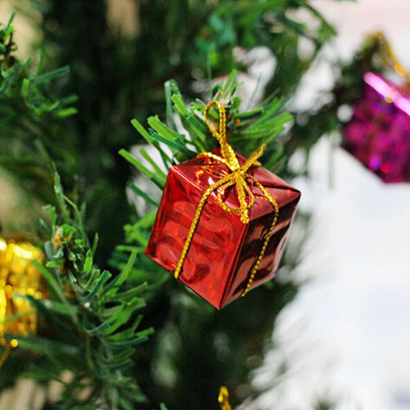 

12Pcs/Pack Mini Gift Box Christmas Tree Decorations Ornaments Hanging Adornos De Navidad Wholesale New Year Decor