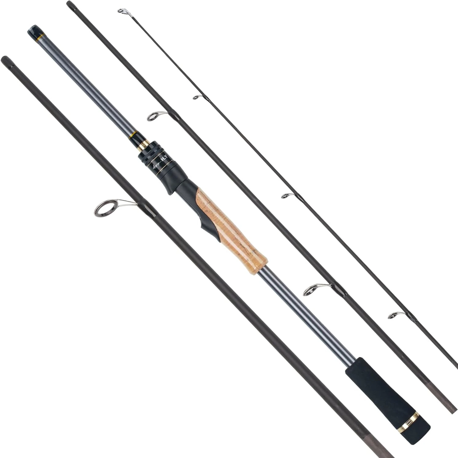 Ultralight Surf Casting/Spinning Fishing Rod High Quality 4 Piece Travel Pole for Saltwater Trout Bass Walleye and P