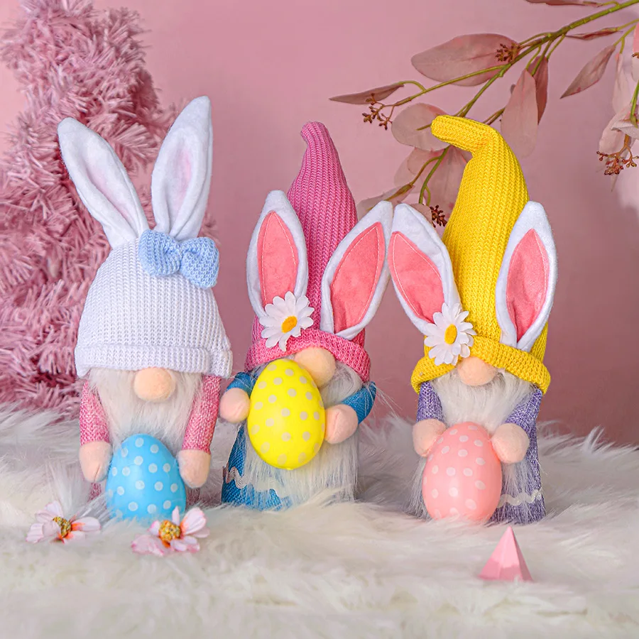 

Новый Пасхальный Безликий гном кролик кукла ручной работы многоразовое украшение для дома весенние подвесные детские подарки 2024