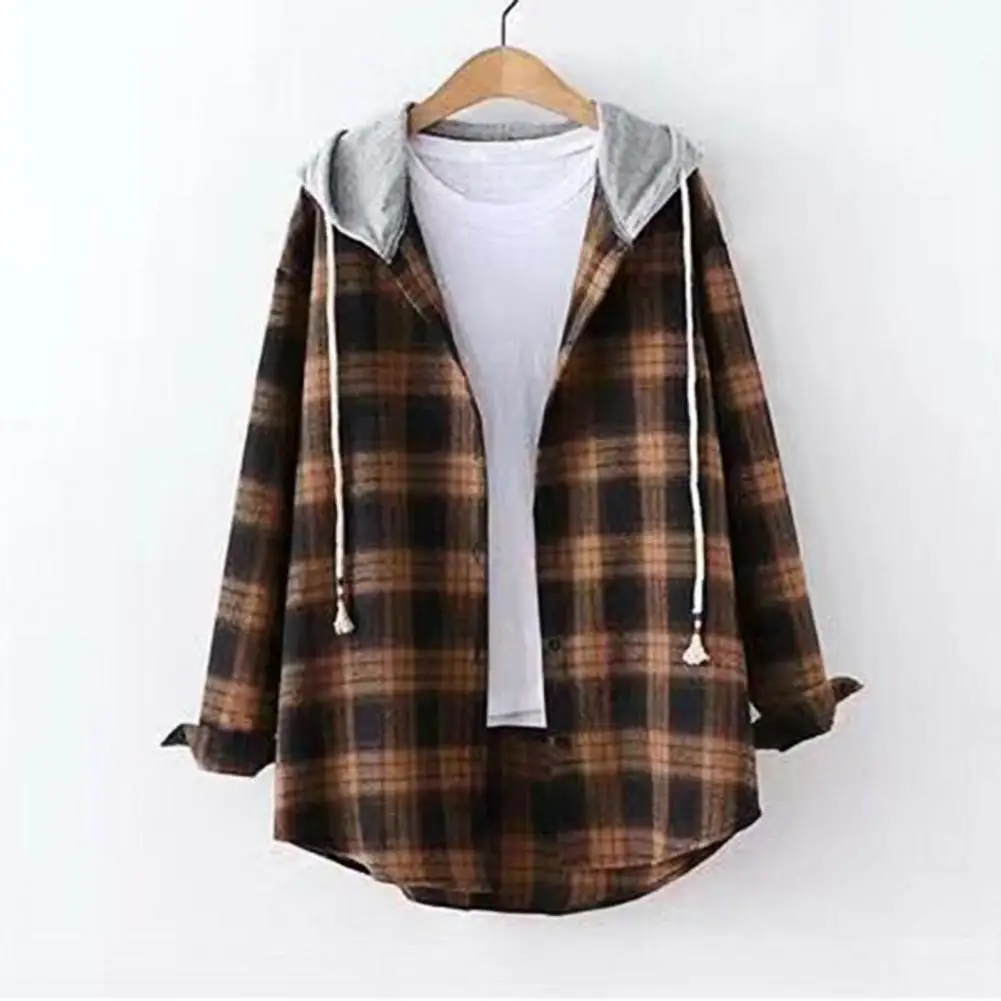 

Wear-resistant Stylish Color Matching Women Hoodie Coat Cardigan Spring Jacket Contrast Colors for Daily Wear