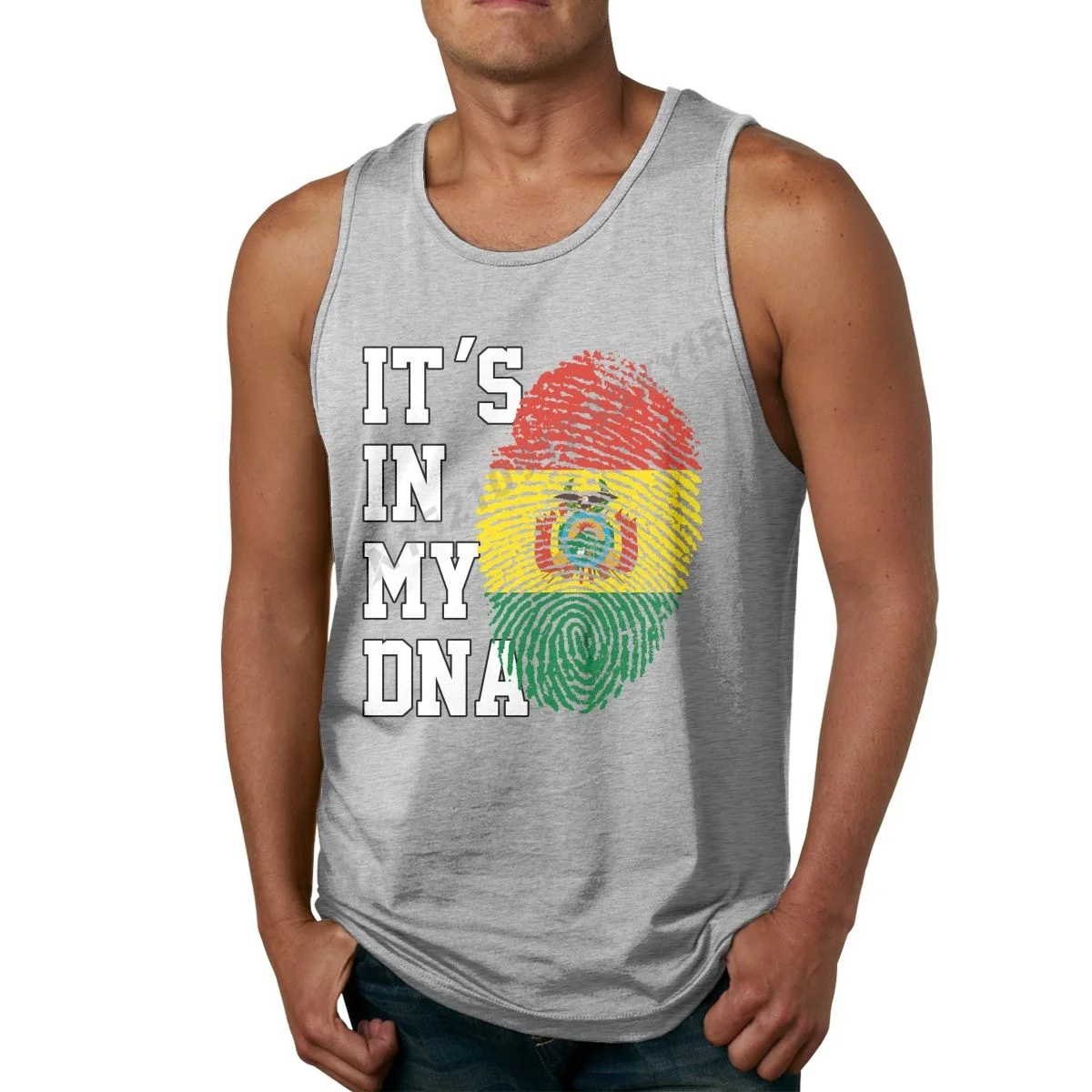 

Summer Men Tank Top IT'S IN MY DNA Bolivia Flag Bolivian Fans TankTop Men's Shirt Hip Hop S-3XL sleeveless garment Cool