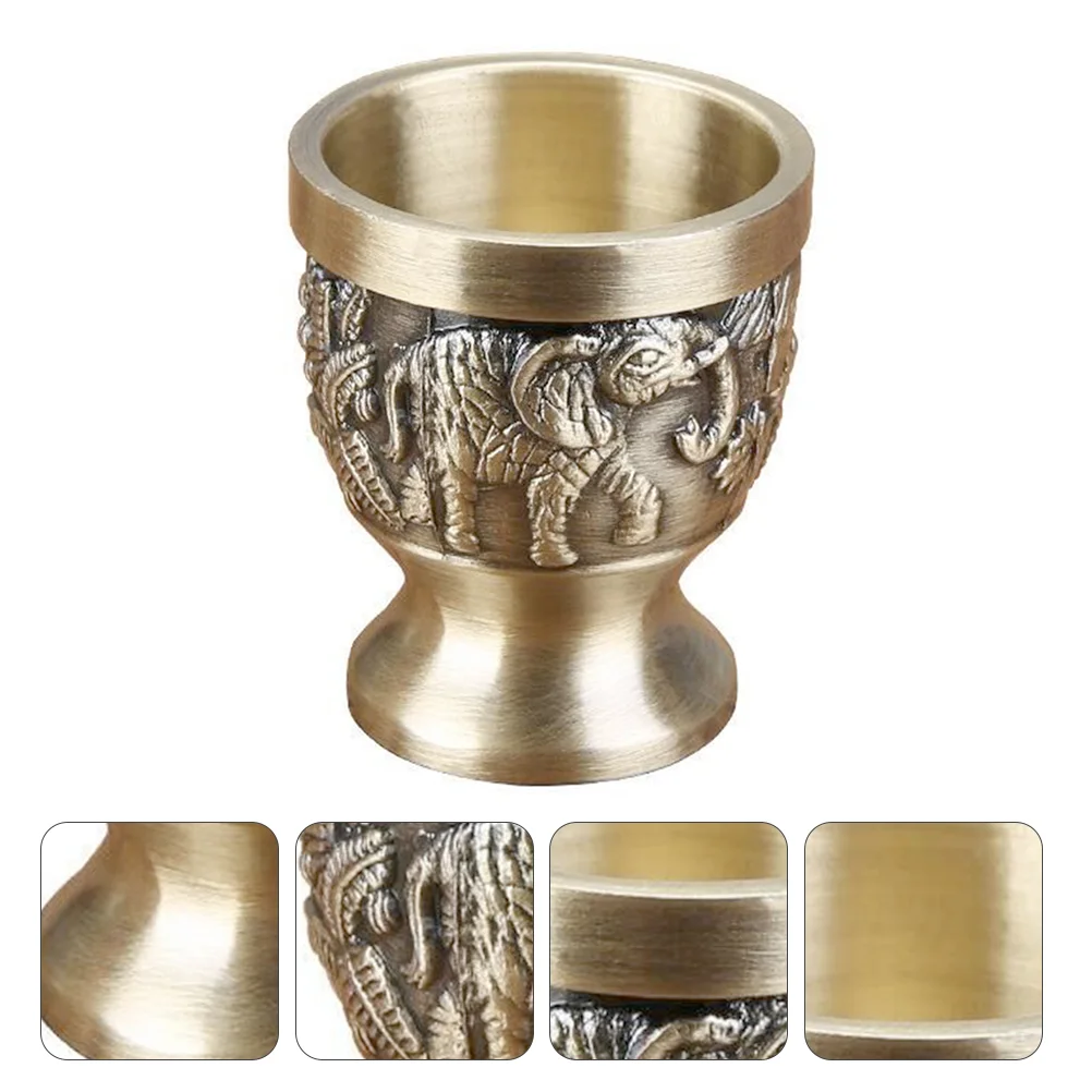 

Goblet Shot Cup Glasses Chalice Vintage Mini Whiskey Retro Cups Royal Champagne Brass Bronze Tumbler Ornaments Style Beverage