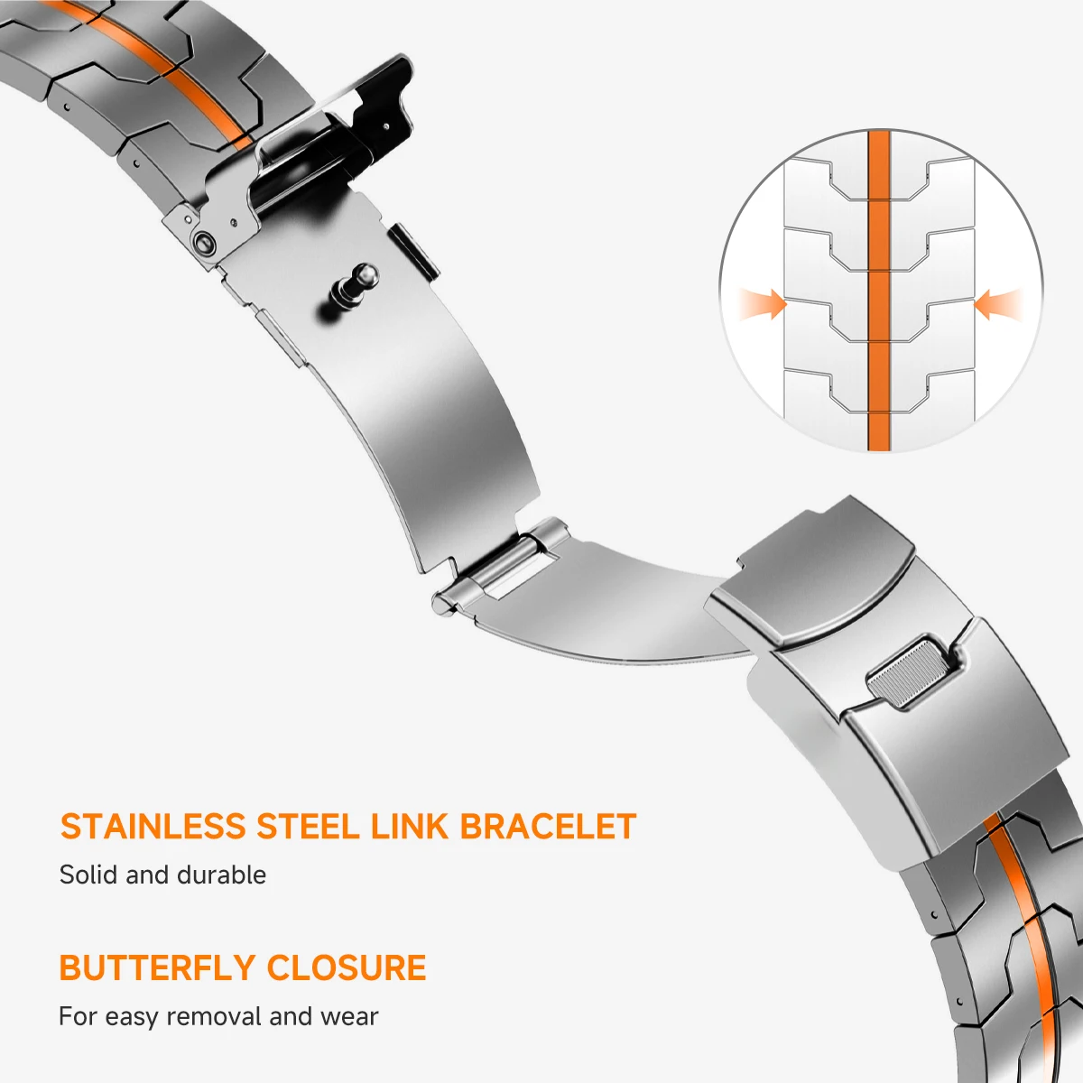 Фото Премиум прочный двухцветный металлический браслет для Google Pixel Watch 5 4 3 2 1, размеры 41 и 45 мм, быстрая установка, ремешок из нержавеющей стали. №3