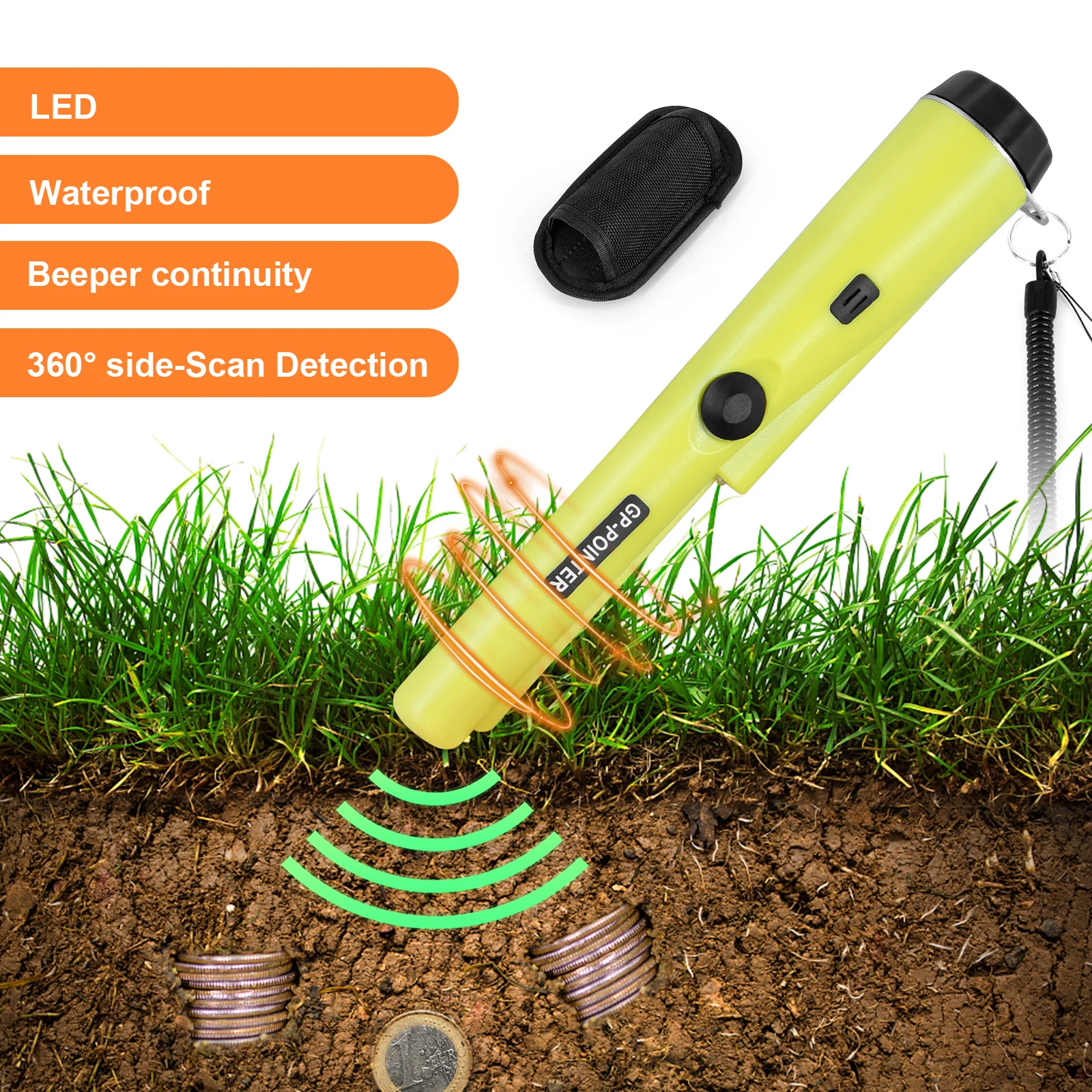 

Professional Metal Detector Pointer Pinpoint Waterproof Positioning Rod Detector GP-Pointer Metal Detector For Metal Gold Coin
