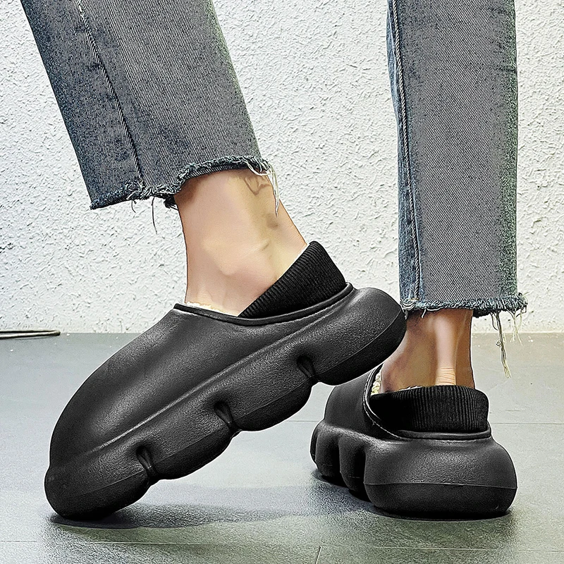 

Men Women Winter Slippers Waterproof Thick Platform Non-Slip Comfortable Warm Home Slippers Cotton Couple Outdoor Plush Slipper